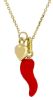 Immagine di Girocollo Cornetto e Cuore oro giallo 18k smalto | 45 cm 