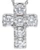Imagen de Gargantilla de oro blanco 18k con Cruz de brillantes | 39+3 cm