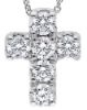 Imagen de Gargantilla de oro blanco 18k con Cruz de brillantes | 39+3 cm
