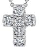 Imagen de Gargantilla de oro blanco 18k con Cruz de brillantes | 39+3 cm