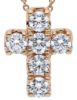 Imagen de Gargantilla de oro rosa 18k con Cruz de brillantes | 39+3 cm