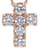 Imagen de Gargantilla de oro rosa 18k con Cruz de brillantes | 39+3 cm