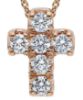 Imagen de Gargantilla de oro rosa 18k con Cruz de brillantes | 39+3 cm