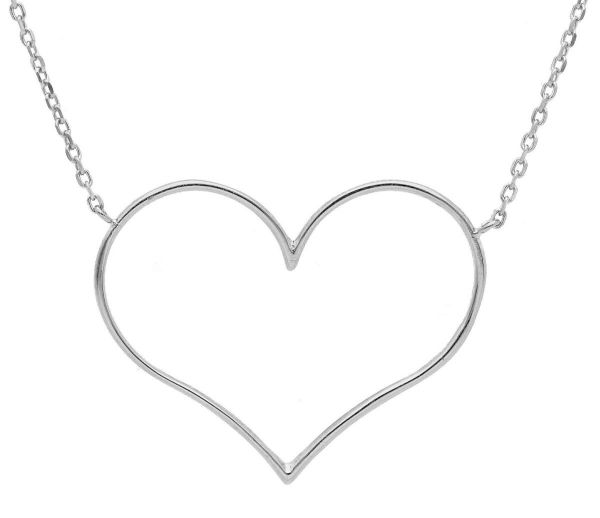 Imagen de Gargantilla Corazón para mujer oro blanco 18k | 45 cm