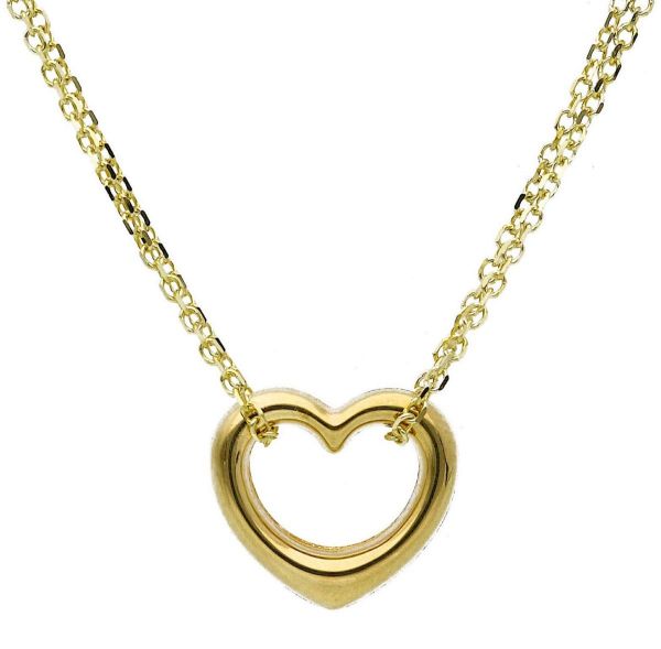 Picture of Heart women's Necklace | 9k yellow gold | 45 cm