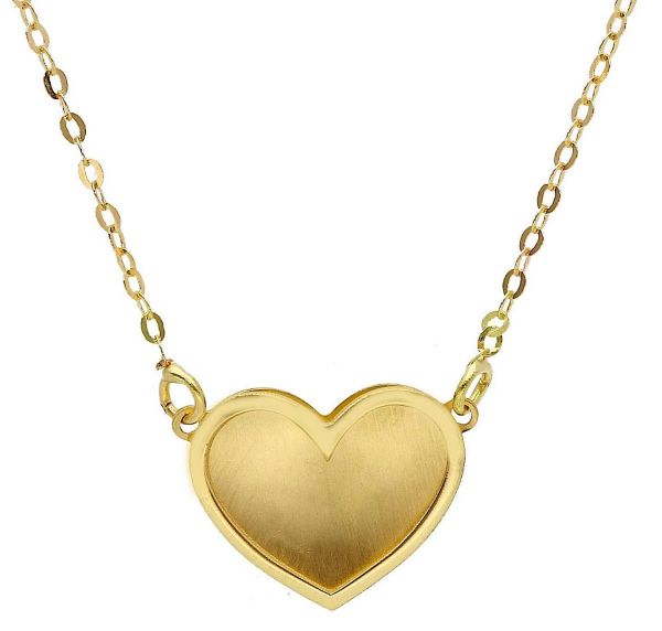 Imagen de Collar Corazón de doble placa oro amarillo 18k | 42+2 cm