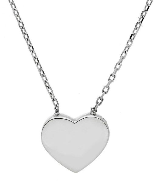 Imagen de Gargantilla Corazón oro blanco 18k | 45 cm 