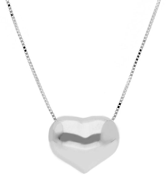 Immagine di Girocollo Cuore oro bianco 18k | 42 cm