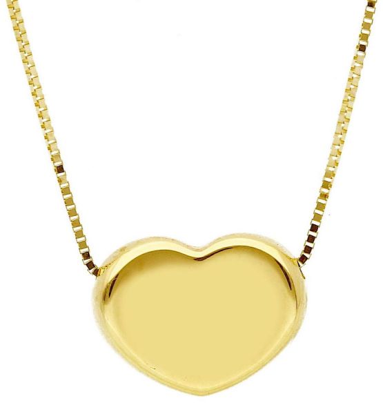 Picture of Heart Necklace | 9k yellow gold | 42 cm