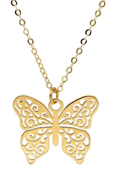 Immagine di Girocollo Farfalla oro giallo 18k | 42 cm
