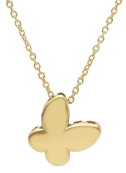 Picture of Butterfly Necklace | Solid 18k yellow gold | 42 cm
