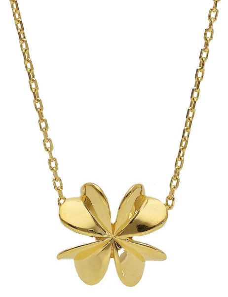 Picture of Flowers Necklace | Solid 18k yellow gold | 45 cm