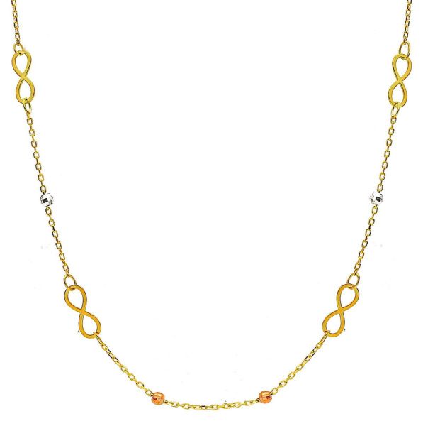 Immagine di Girocollo simbolo Infinito oro tricolor 18k | 40 cm