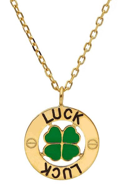 Imagen de Collar Trébol de cuatro hojas oro 18k esmalte | 40+2 cm 