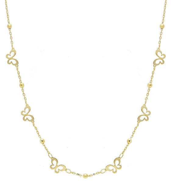 Picture of Butterflies & spheres Necklace | 9k yellow gold | 40+5 cm