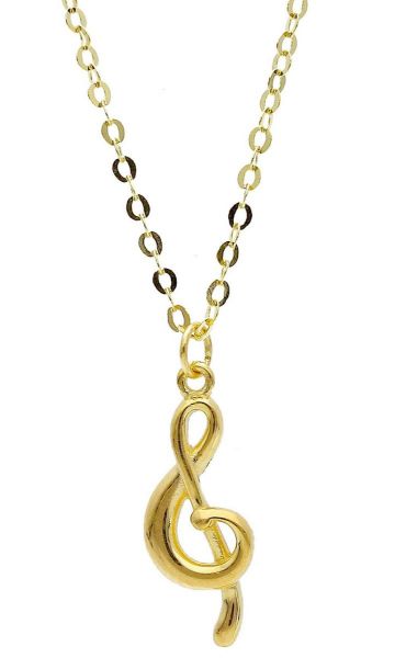 Immagine di Girocollo Chiave di Violino oro giallo 18k | 40+2 cm