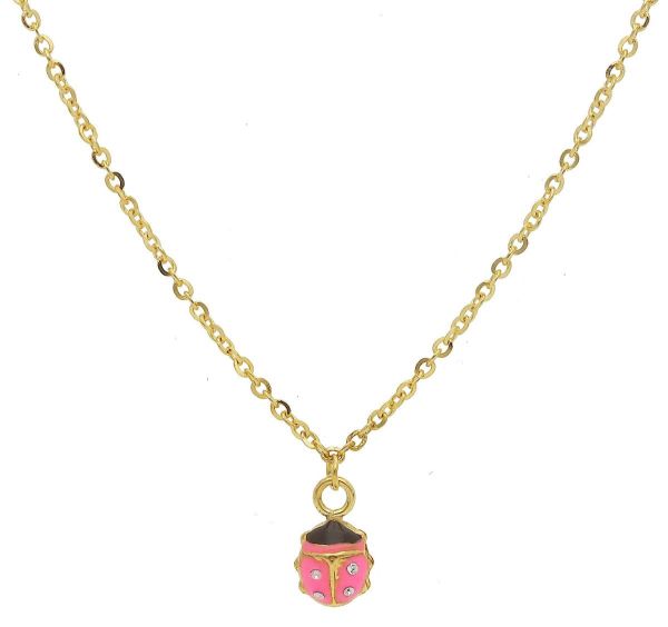 Immagine di Girocollo Coccinella oro giallo 9k smalto | 40+5 cm