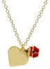 Imagen de Collar Corazón y Mariquita oro 9k esmalte | 42 cm