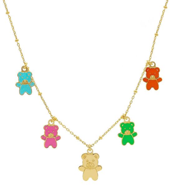 Picture of Teddy Bears enamel Necklace | 18k gold | 40+2 cm