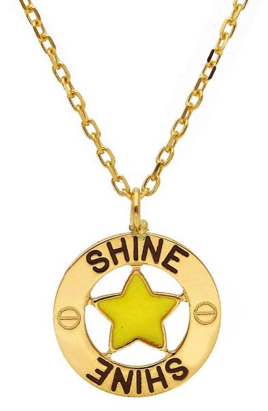 Imagen de Collar Estrella oro amarillo 18k esmalte | 40+2 cm 