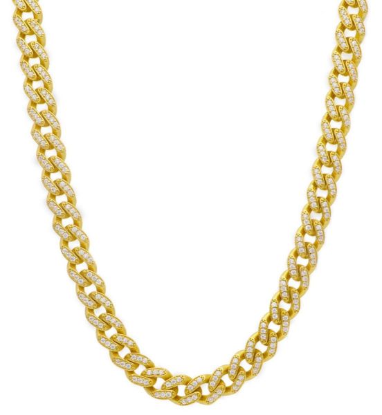 Imagen de Collar para hombre y mujer oro amarillo 18k piedras | 50 cm 