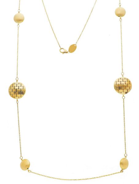 Imagen de Collar largo oro amarillo 18k y adornos | 75 cm 