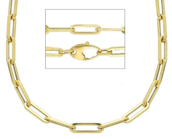 Immagine di Collana lunga filo quadrato oro giallo 18k | 80 cm 