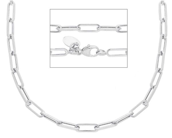Immagine di Collana lunga da donna oro bianco 18k | 80 cm 