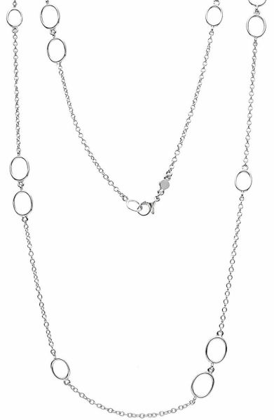 Immagine di Collana lunga da donna oro bianco 18k | 80 cm 