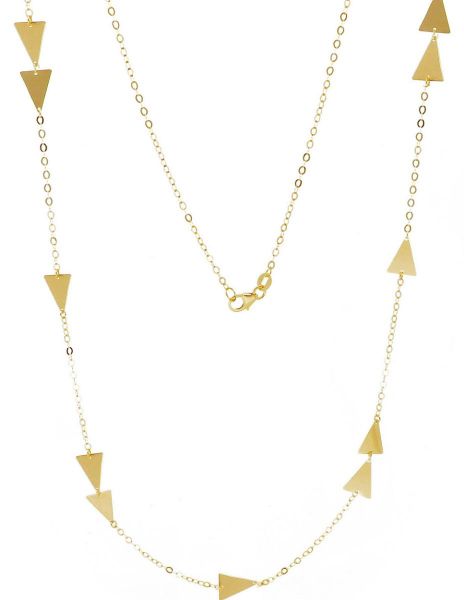 Picture of 18k yellow gold long Necklace w triangles | 80 cm