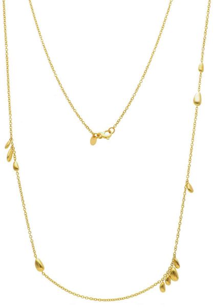 Imagen de Collar largo oro amarillo 18k y pepitas | 90 cm 