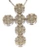 Imagen de Collar Cruz de flores oro blanco 18k | 42 cm 