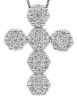 Picture of 18k white gold Flower Cross Necklace | 42 cm