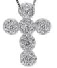 Imagen de Collar Cruz de flores oro blanco 18k | 42 cm 