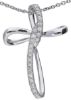 Imagen de Collar Cruz de diamantes oro blanco 18k | 42 cm 
