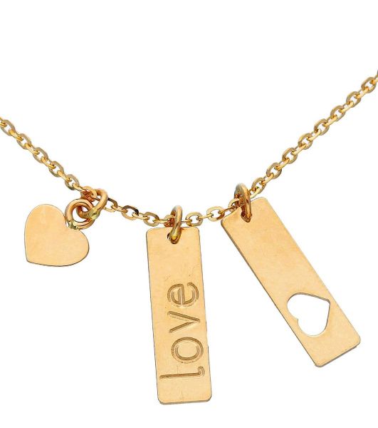 Imagen de Chocker Corazón "Love" oro amarillo 18k | 42 cm 