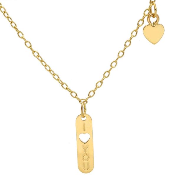 Immagine di Chocker Cuori Amore "I Love You" oro giallo 18k | 42 cm 