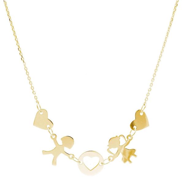 Immagine di Chocker Cuori oro giallo 18k | 42 cm 