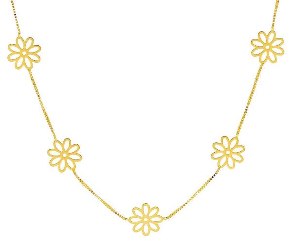 Immagine di Chocker Fiore oro giallo 18k | 42 cm 