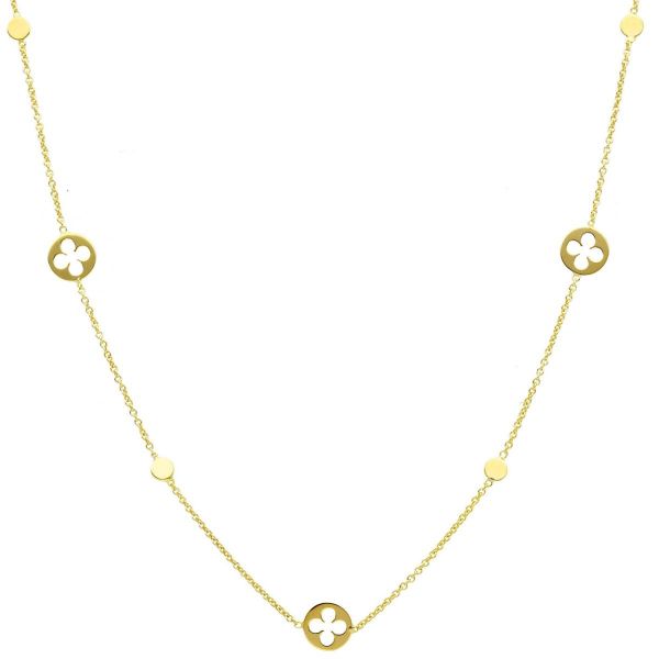 Picture of Four-leaf Clovers Chocker | 9k yellow gold | 42 cm