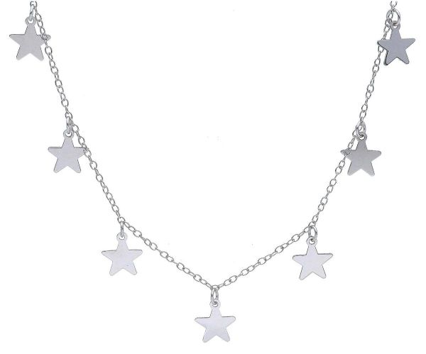 Imagen de Chocker Estrellas oro blanco 18k | 42 cm 