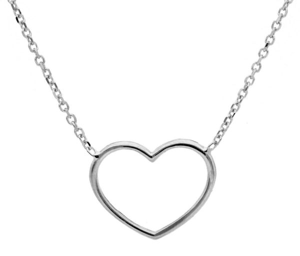 Immagine di Chocker Cuore da donna oro bianco 18k | 42 cm 