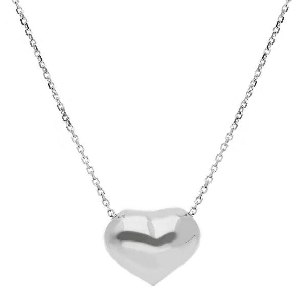 Immagine di Chocker Cuore oro bianco 18k | 40 cm 