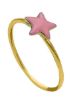 Picture of 18k yellow gold and pink enamel Star Ring