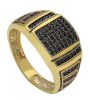 Imagen de Anillo Chevalier para hombre oro amarillo 18k y circones negros
