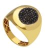 Imagen de Anillo Chevalier para hombre oro amarillo 18k y circones negros