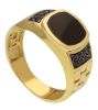 Imagen de Anillo Chevalier para hombre oro amarillo 18k, circones negros y ónix