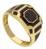 Immagine di Anello Chevalier uomo oro giallo 18k zirconi neri