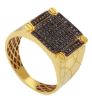 Imagen de Anillo Chevalier para hombre oro amarillo 18k y circones negros