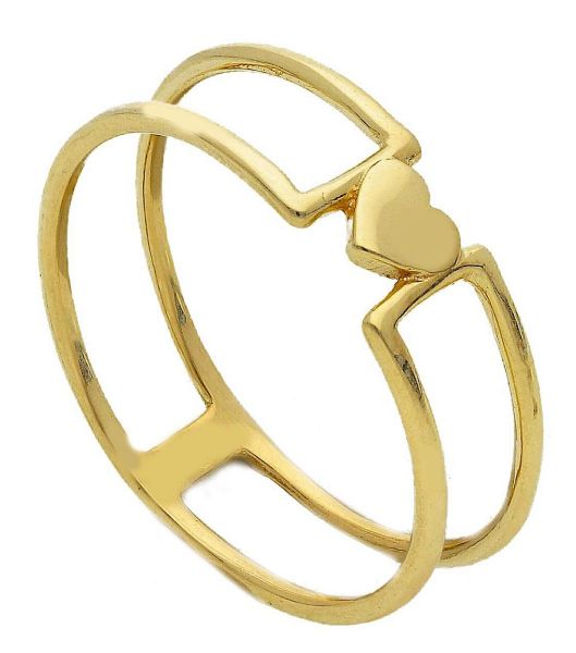 Immagine di Anello Fedina uomo donna Cuore oro massiccio giallo 18k